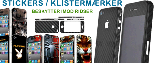 Undg&aring; ridser i din iPhone 4 med stickers/klisterm&aelig;rker med fede designs!
