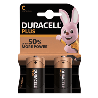 Duracell Plus Power alkaline C batteri - 2 stk.