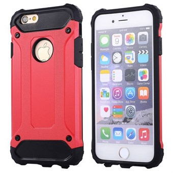 Super hardcase plast- og TPU cover til iPhone 5 / iPhone 5S / iPhone SE 2013 - Rød