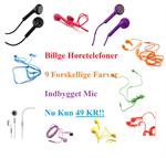 Billige H�retelefoner M. Mic 10 Farver