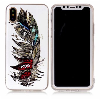 Nice Design Cover i blød TPU plast til iPhone X / iPhone Xs - Feather