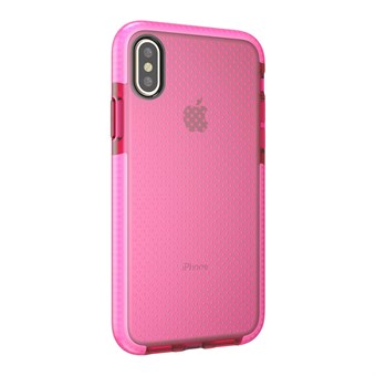 Perfect Glassy Cover i TPU plast og silikone til iPhone X / iPhone Xs - Pink