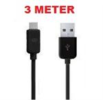 3 Meter Micro USB Kabel (Sort) 