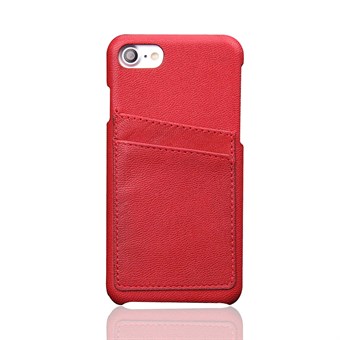 Chic Card Cover i Læder til iPhone 7 / iPhone 8 / iPhone SE 2020/2022 - Rød
