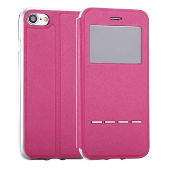 Clear View Flip Cover med Call funktion til iPhone 7 / iPhone 8 / iPhone SE 2020/2022 - Magenta