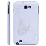 Galaxy Note Sommerfugl cover (Hvid)