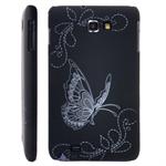 Galaxy Note Sommerfugl cover (Sort)