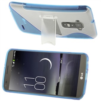 Silikone/Plastik Stand Cover LG G-Flex (Blå)