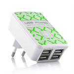 4 USB HUB Oplader til Smartphones/Tablet