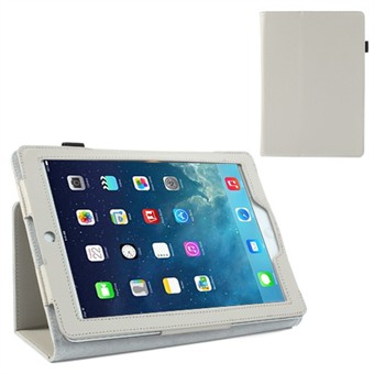 Deluxe læder etui til iPad Air (Hvid)