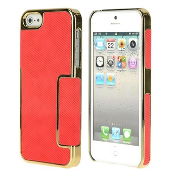 Purse Look Case iPhone 5 / iPhone 5S / iPhone SE 2013 (rød&guld)