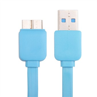 Flad USB 3.0 lade/sync kabel 1M (Blå)