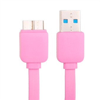 Flad USB 3.0 lade/sync kabel 1M (Pink)