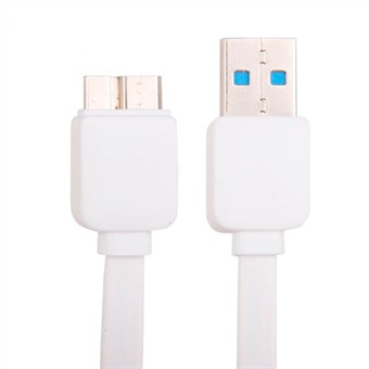 Flad USB 3.0 lade/sync kabel 1M (Hvid)