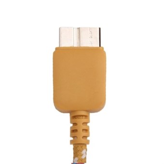 Nylon Stof USB 3.0 Lade/Sync kabel 1M (Gul)