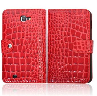 Samsung Note etui med krokodille Look (Rød)
