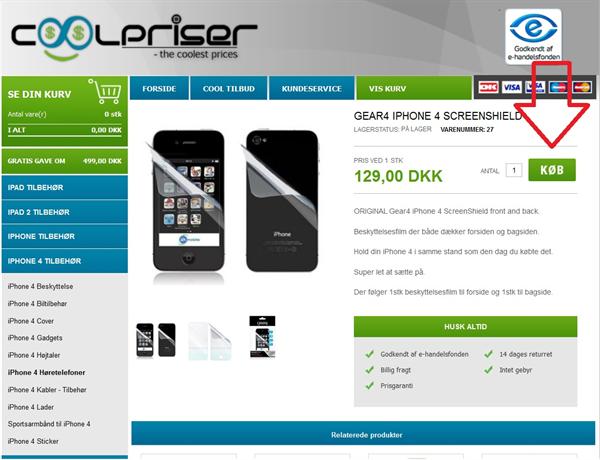 Billigt iPhone 4 Tilbeh&oslash;r