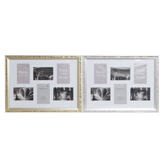 Fotoramme DKD Home Decor Lys Krystal Sølvfarvet Gylden Aluminium PS Traditionel (53 x 1,5 x 39 cm) (2 enheder)