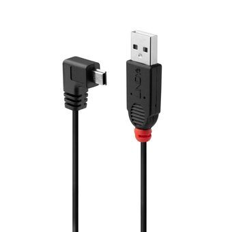 USB 2.0 A til mini USB B-kabel LINDY 31971 1 m Sort