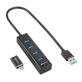 4-Port USB Hub Sharkoon Sort