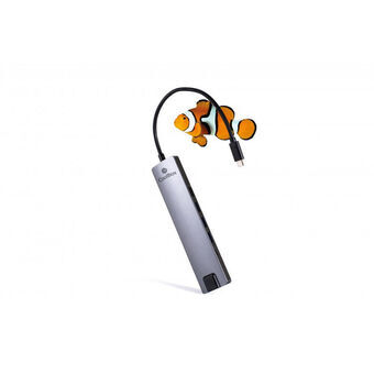 USB Hub CoolBox COO-DOCK-01 Grå Sølvfarvet