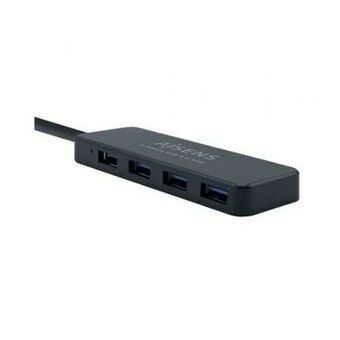 Kabel Aisens Hub USB 3.0, Tipo A/M - 4 x Tipo A/H, Negro, 30 cm Sort