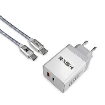 Vægoplader + USB A til USB C-kabel Subblim
