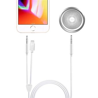 Lightning til 3,5 mm Audio Kabel 1 m til iOS og Android - Hvid
