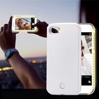 Selfie Cover med LED-lys til iPhone 6 Plus / iPhone 6s Plus - Hvid