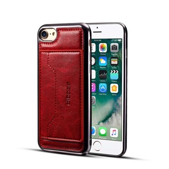 High Trend Cover i PU læder og TPU plast m/ Kortholder til iPhone 7/ iPhone 8 - Rød 