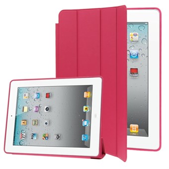 Stylish Smart Cover Sleep/ Wake-up til iPad 2 / iPad 3 / iPad 4 - Magenta