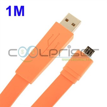 Fladt 1 Meter Micro USB Kabel (Orange)