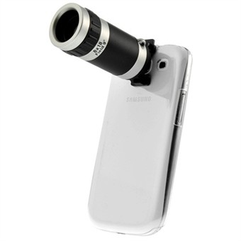 8X zoom Telescope Lens Med Cover til Galaxy S3 (Transparent)
