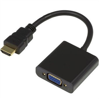 Mini HDMI Til VGA Adapter - Sort