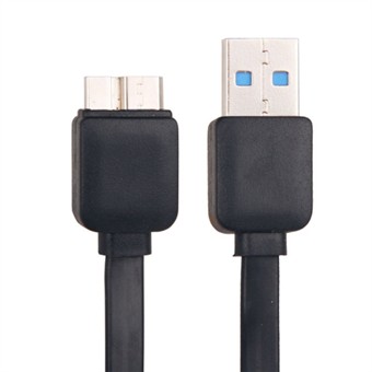Flad USB 3.0 lade/sync kabel 1M (Sort)