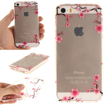 Modern art silikonecover til iPhone 5 / iPhone 5S / iPhone SE 2013 - Blomste Træ