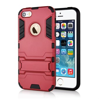 Cave hard plast- og TPU cover til iPhone 5 / iPhone 5S / iPhone SE 2013 - Rød