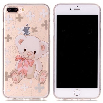 Designer motiv silikone cover til iPhone 7 Plus / iPhone 8 Plus - Cute bear