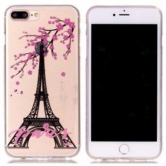Designer motiv silikone cover til iPhone 7 Plus / iPhone 8 Plus - Eiffel tower