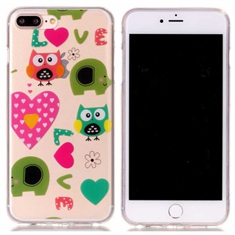 Designer motiv silikone cover til iPhone 7 Plus / iPhone 8 Plus - Cute Love 