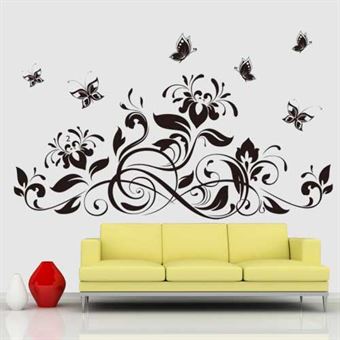 Wall Stickers - Blomster & Sommerfugle