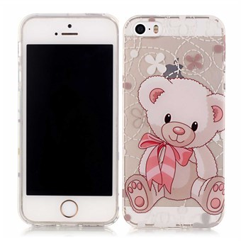 Sommertime silikone cover gennemsigtigt M. mønstre iPhone 5 / iPhone 5S / iPhone SE 2013 pink bear