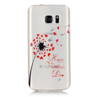Stylish transparent Samsung Galaxy S7 Edge silikone cover Heart Dandelion