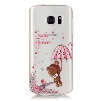 Stylish transparent Samsung Galaxy S7 Edge silikone cover Umbrella Bear