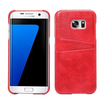 Smarty Leather Cover til Samsung Galaxy S7 Edge - Rød