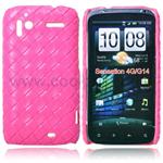 HTC Sensation Læder look Cover  (Pink)