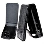 Flot HTC Wildfire S etui med krokodille Look (Sort)