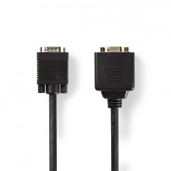 VGA-kabel | VGA Han | 2x VGA Hun | Guldplateret | Maksimal opløsning: 1280x768 | 0.20 m | Runde | ABS | Sort | Plastikpose