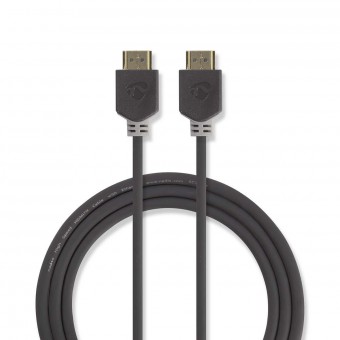 High Speed ​​HDMI ™ kabel med Ethernet | HDMI™ Stik | HDMI™ Stik | 4K@60Hz | 18 Gbps | 1.00 m | Runde | PVC | Anthracite | Plastikpose