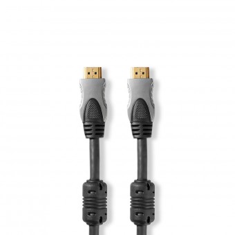 High Speed ​​HDMI ™ kabel med Ethernet | HDMI™ Stik | HDMI™ Stik | 4K@30Hz | 10.2 Gbps | 20.0 m | Runde | PVC | Sort | Plastikæske
